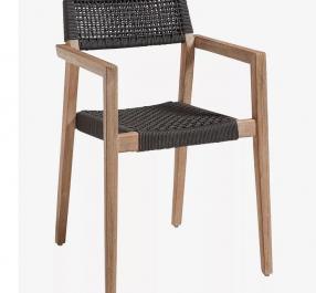 Ghế gỗ teak đan dây ngoài trời