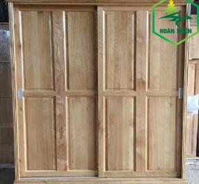 TỦ ÁO CỬA LÙA GỖ SỒI KIỂU TÂN CỔ ĐIỂN 