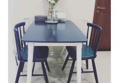 Bộ bàn ăn 1m2 phong cách vitage