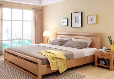 Giường ngủ gỗ sồi mỹ kiểu hiện đại